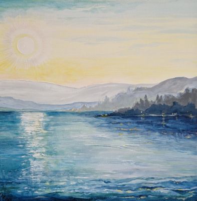 Abendstimmung am Untersee · Acryl auf Leinwand · Julia S. Vogel-Francis